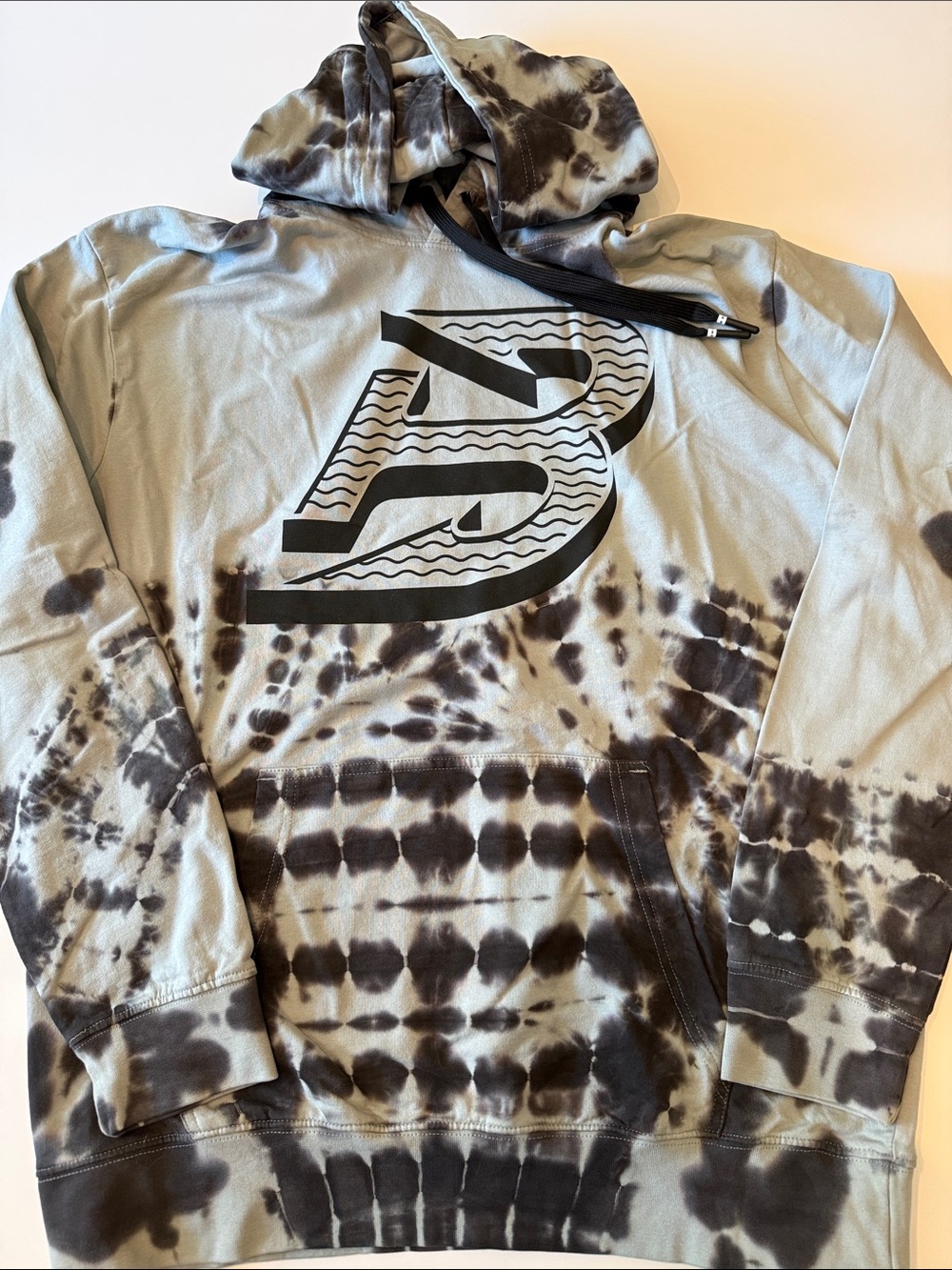 PWHL Boston Fleet Tie-Dye Stadium Athletics Black & Pale Green Pullover Hoodie
